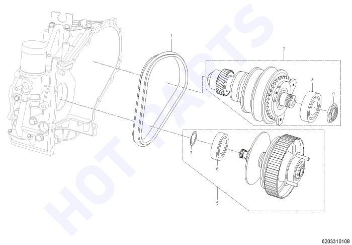 Driven pulley shaft