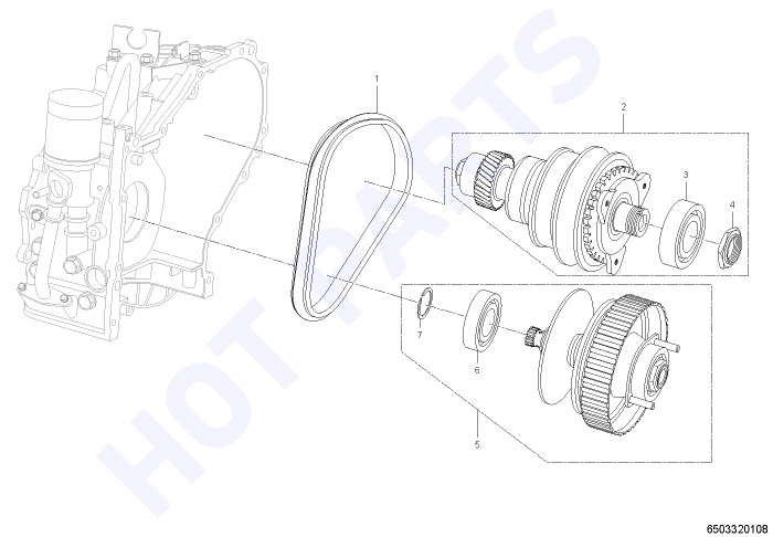 Driven pulley shaft