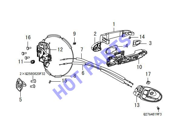 REAR DOOR LOCK AND HANDLE