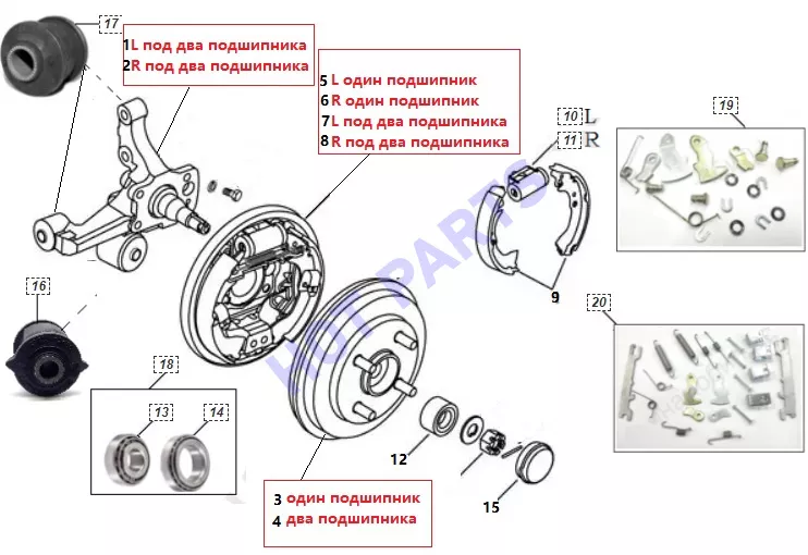 ЗАДНИЕ КОЛОДКИ С ABS